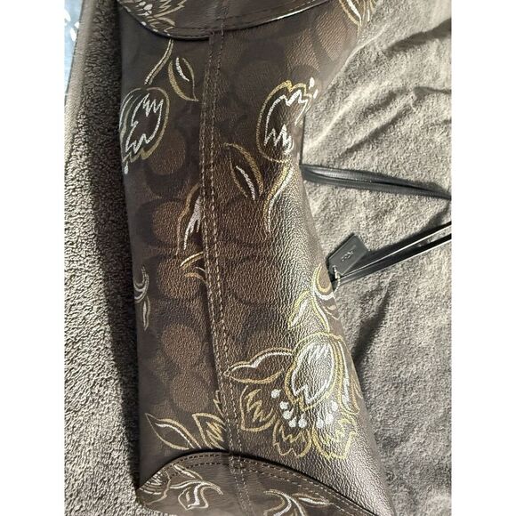 Coach Reversible City Tote In Signature Canvas With Tulip Print EUC - Picture 8 of 9